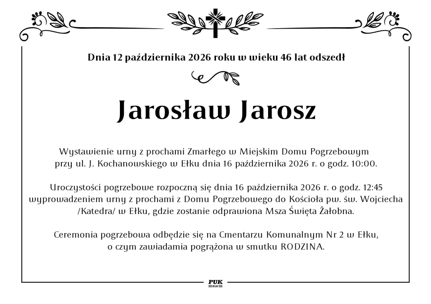 Jarosław Jarosz - nekrolog
